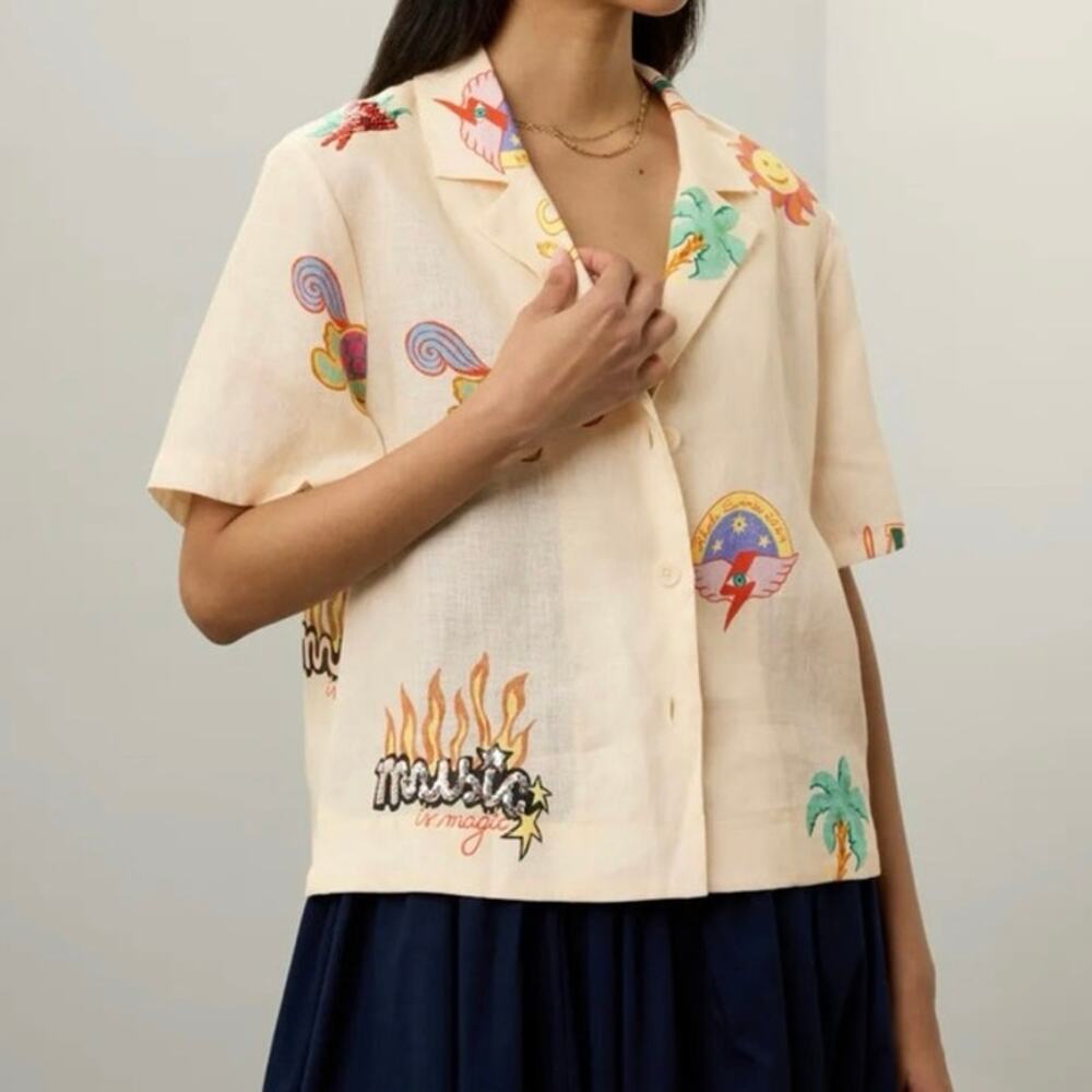 Rhode Nola top button up shirt  Medium